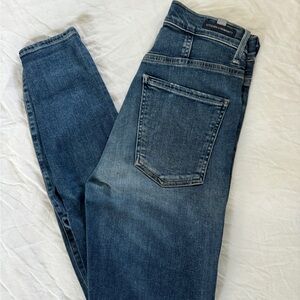 Skinny high rise Citizens Of Humanity jeans with rip in knee
